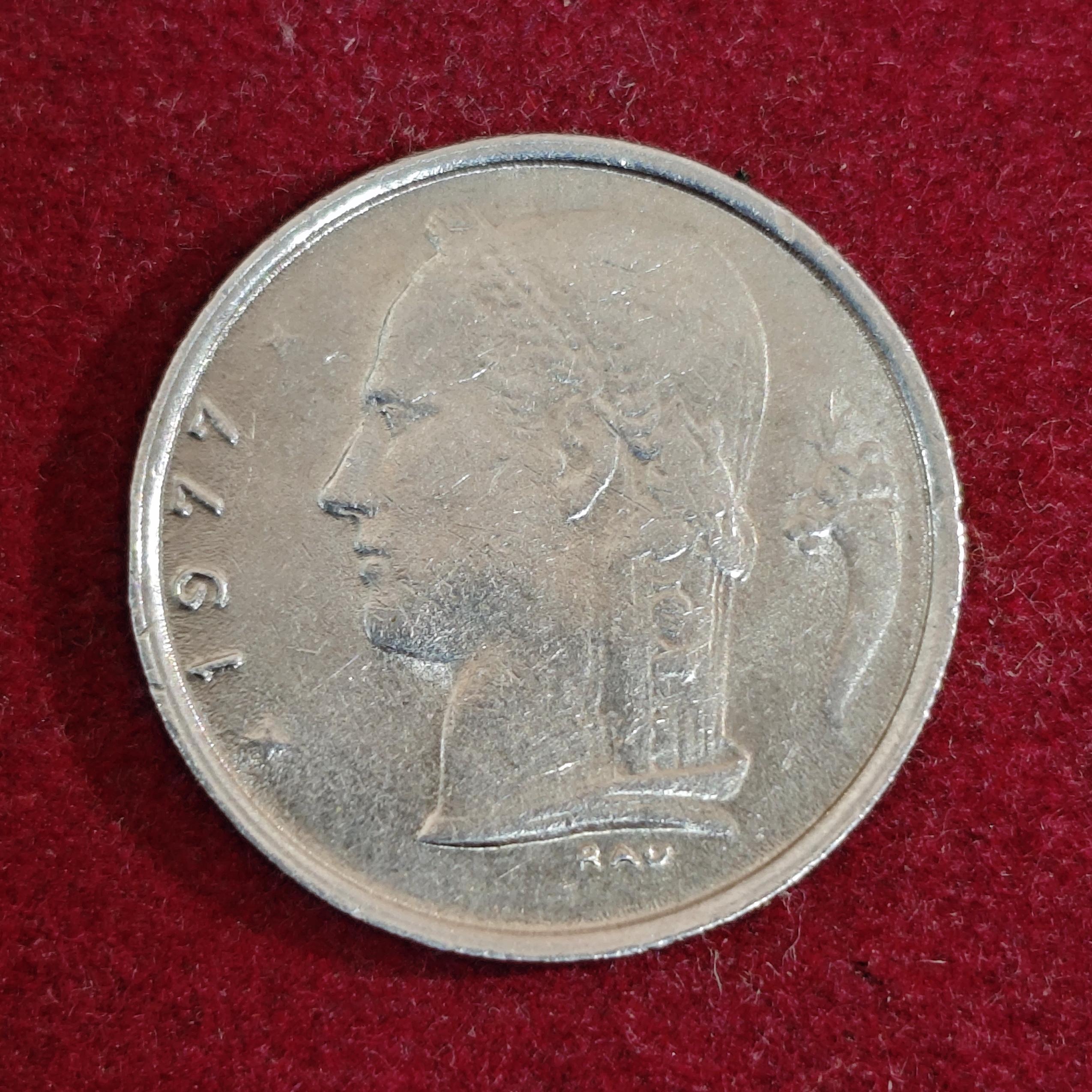 Belgium 1 Franc 1977 Coin