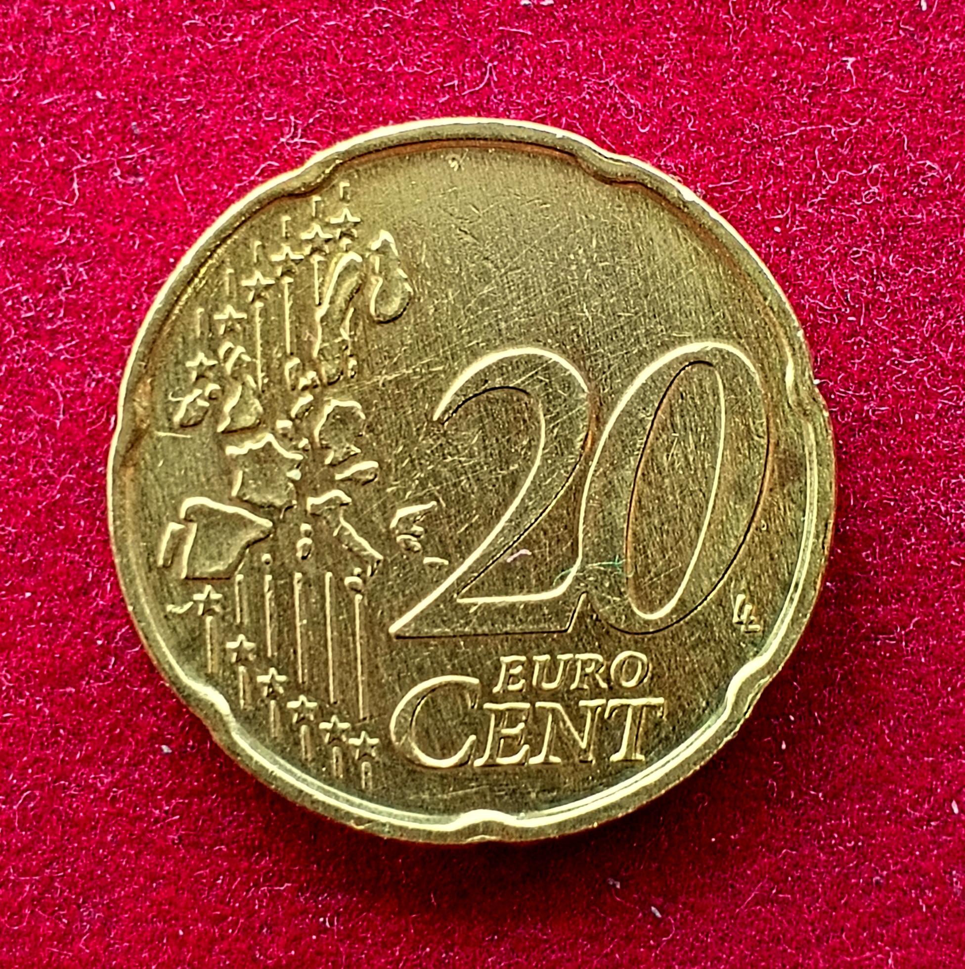 Belgium 20 Euro Cents – King Albert II 2002 Coin