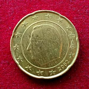 Belgium 20 Euro Cents – King Albert II 2002 Coin