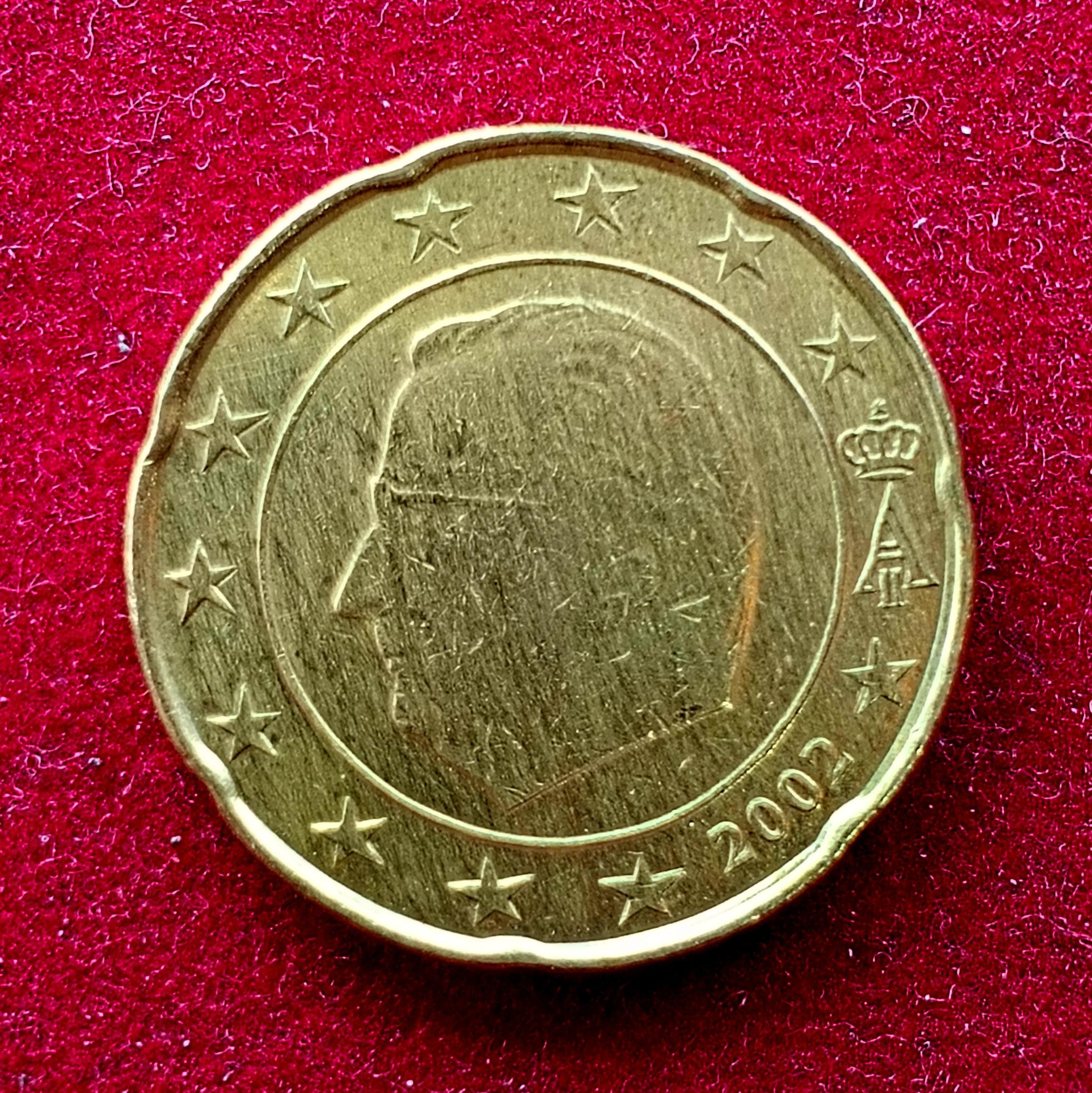Belgium 20 Euro Cents – King Albert II 2002 Coin
