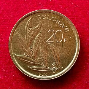 Belgium 20 Francs - Baudouin I Dutch text 1982 Coin