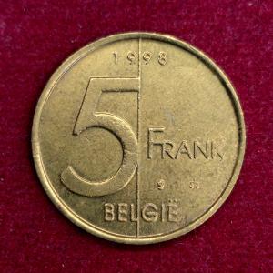 Belgium 5 Francs Albert II Dutch text 1998 Coin