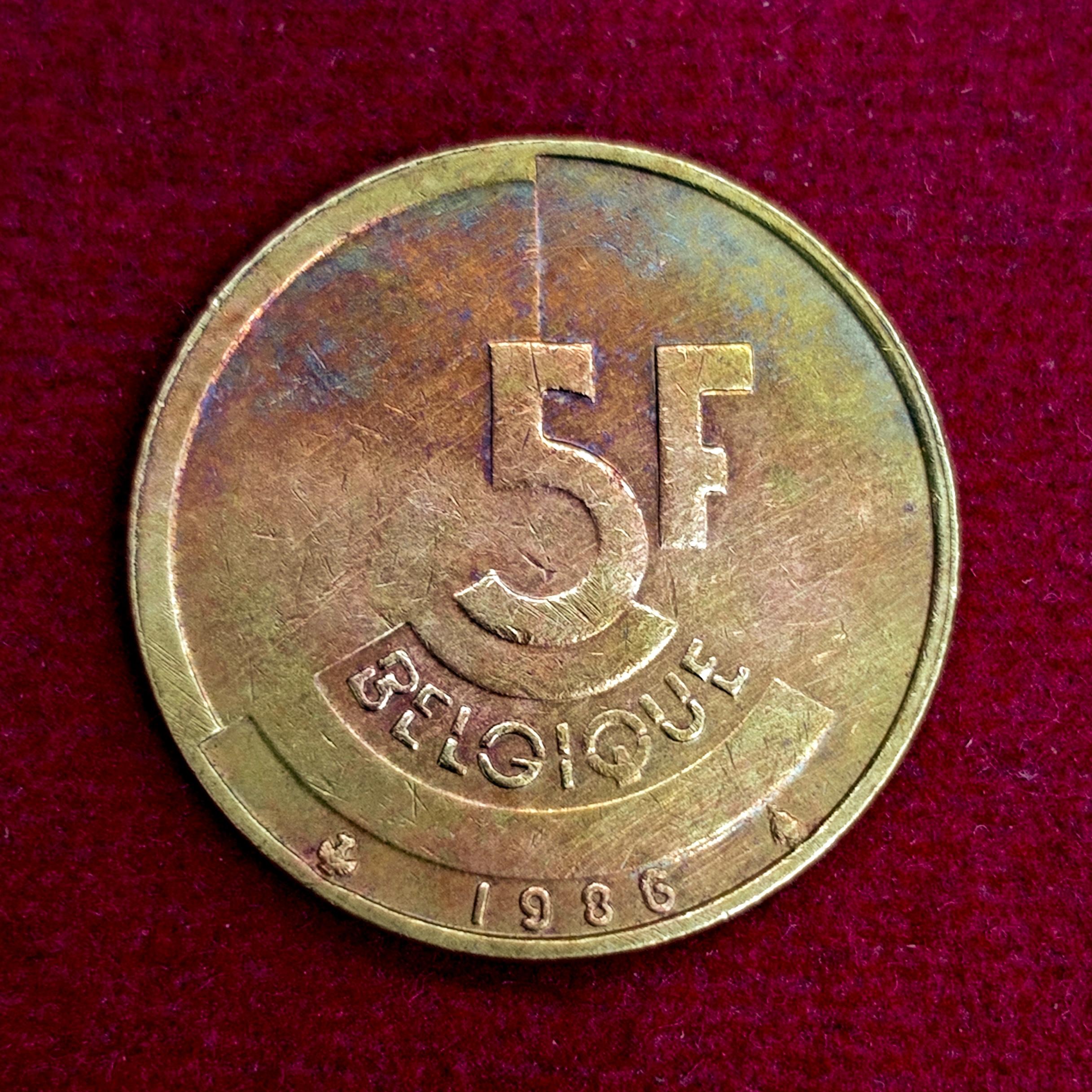 Belgium 5 Francs - Baudouin I 1986 Coin