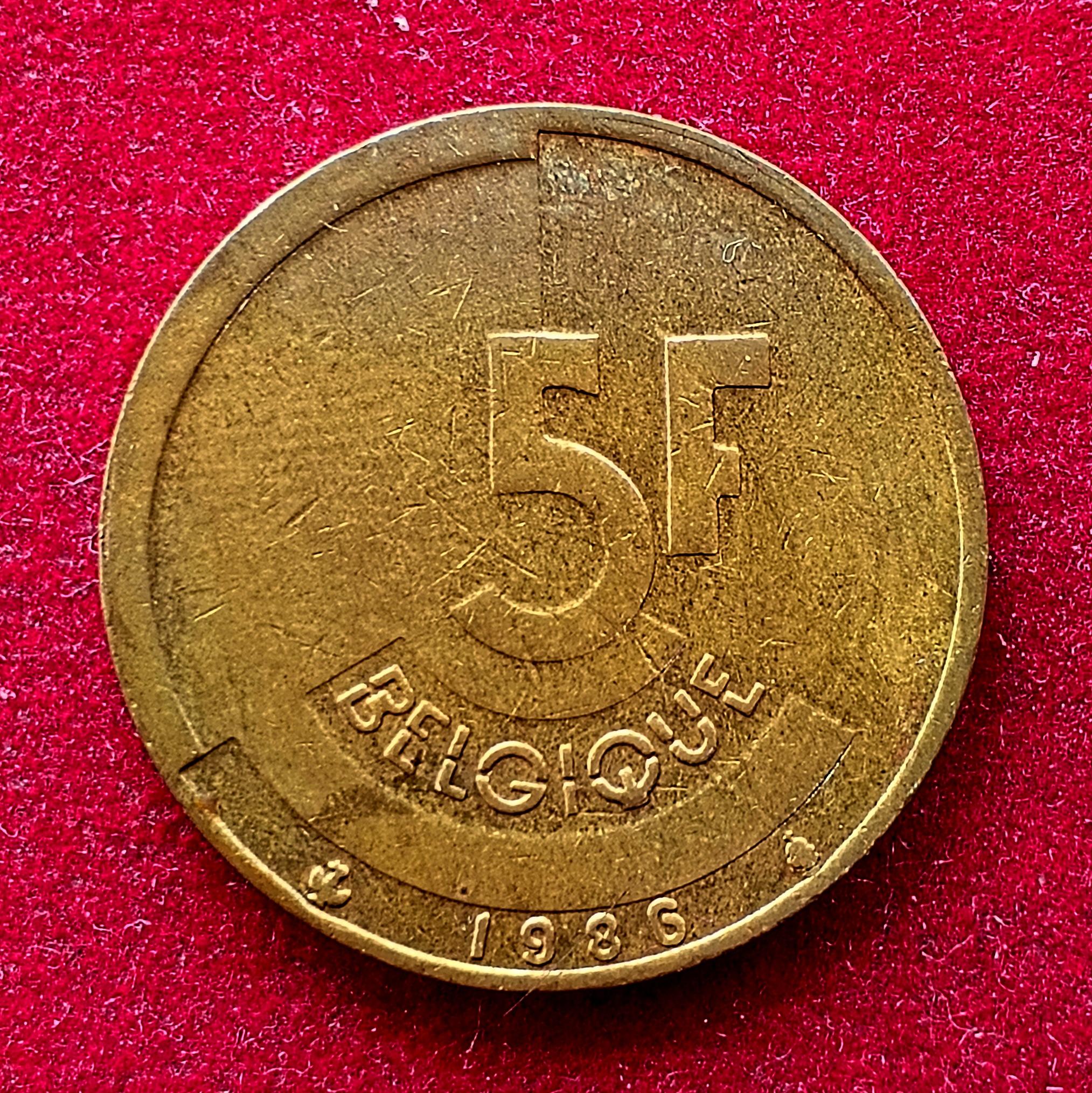 Belgium 5 Francs - Baudouin I 1986 Coin