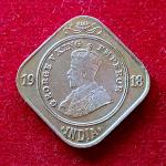 Birtish India 2 Annas - George V 1918 Coin