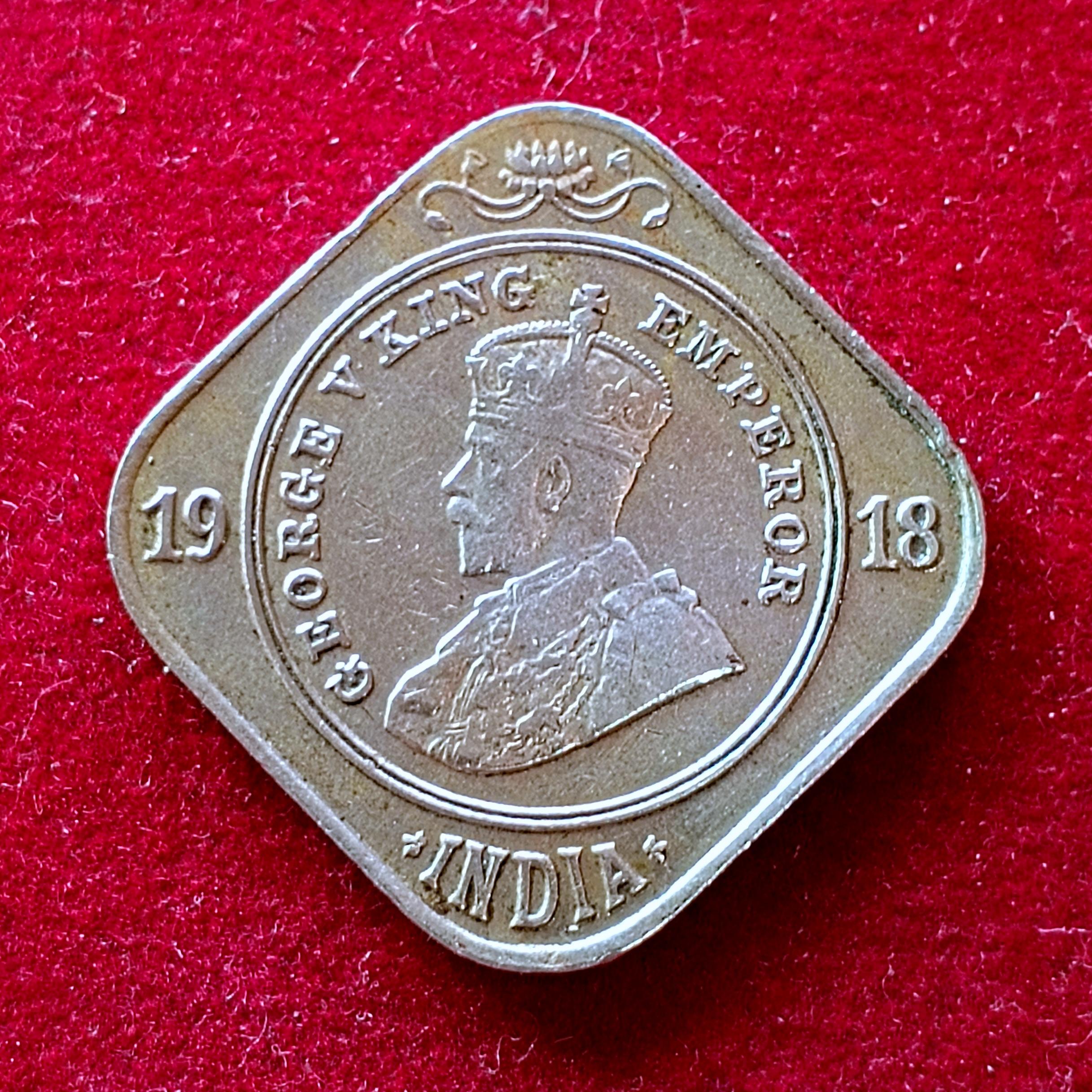 Birtish India 2 Annas - George V 1918 Coin