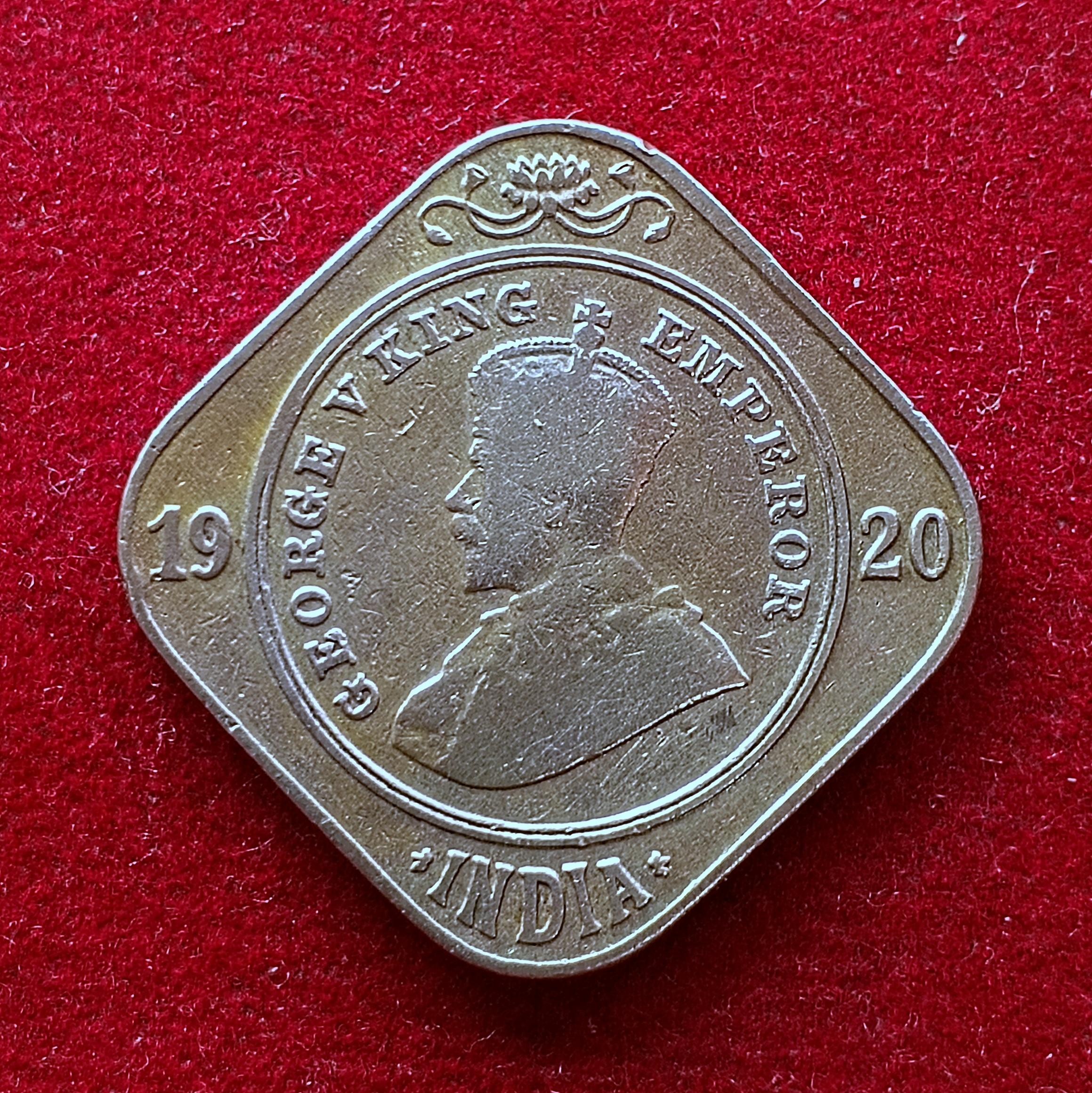 Birtish India 2 Annas George V 1920 Coin