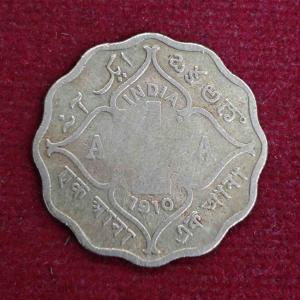 British India 1 Anna Edward VII 1910 Coin