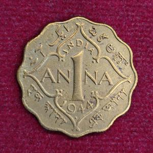British India 1 Anna George VI 1944 Coin