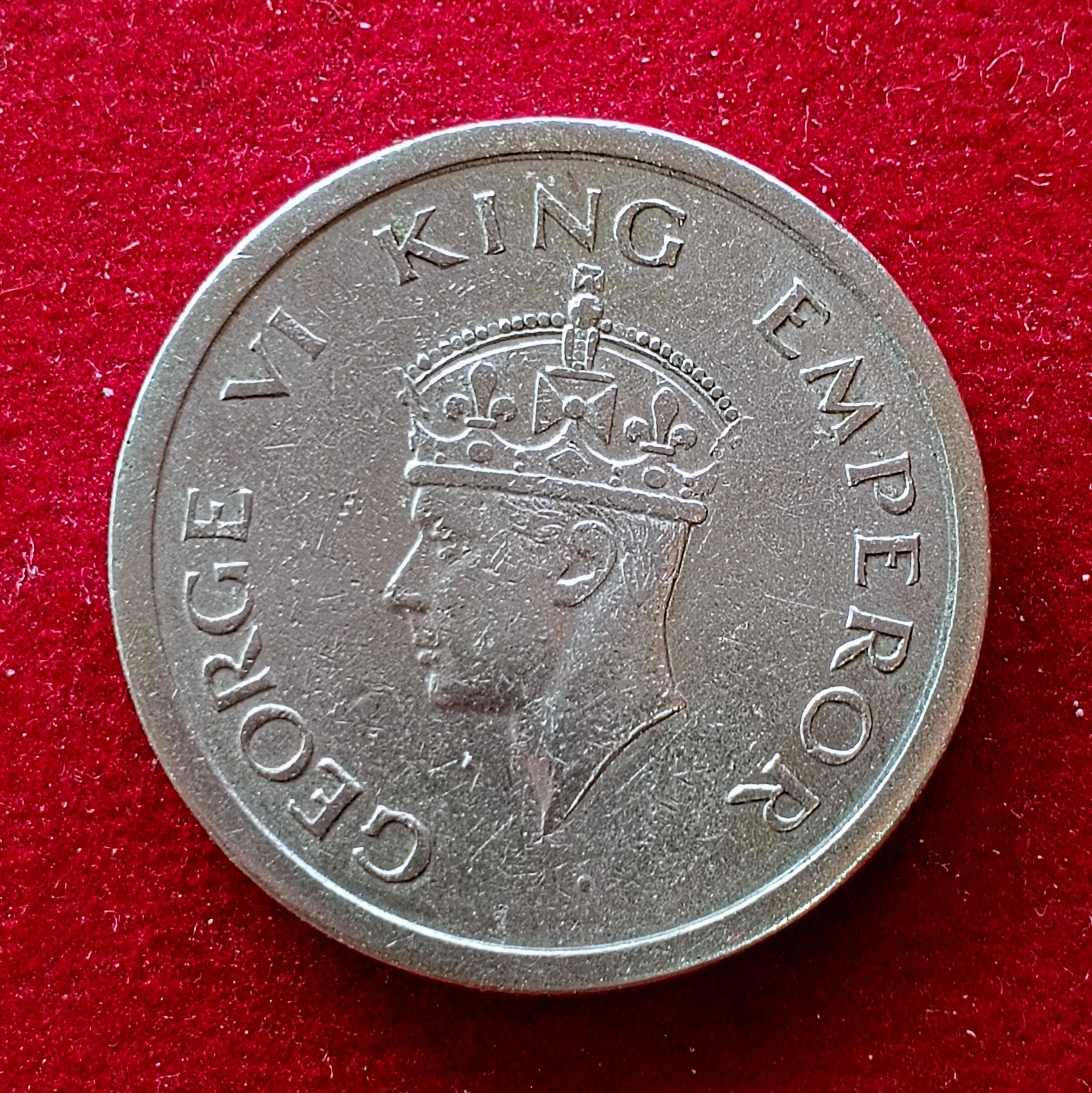 British India 1 Rupee - George VI 1947 Coin (Lahore Mint)