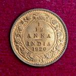 British India 1/12 Anna George V 1920 Coin