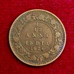 British India 1/12 Anna George V 1920 Coin