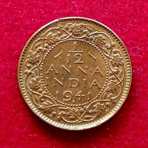British India 1/12 Anna George V 1941 Coin