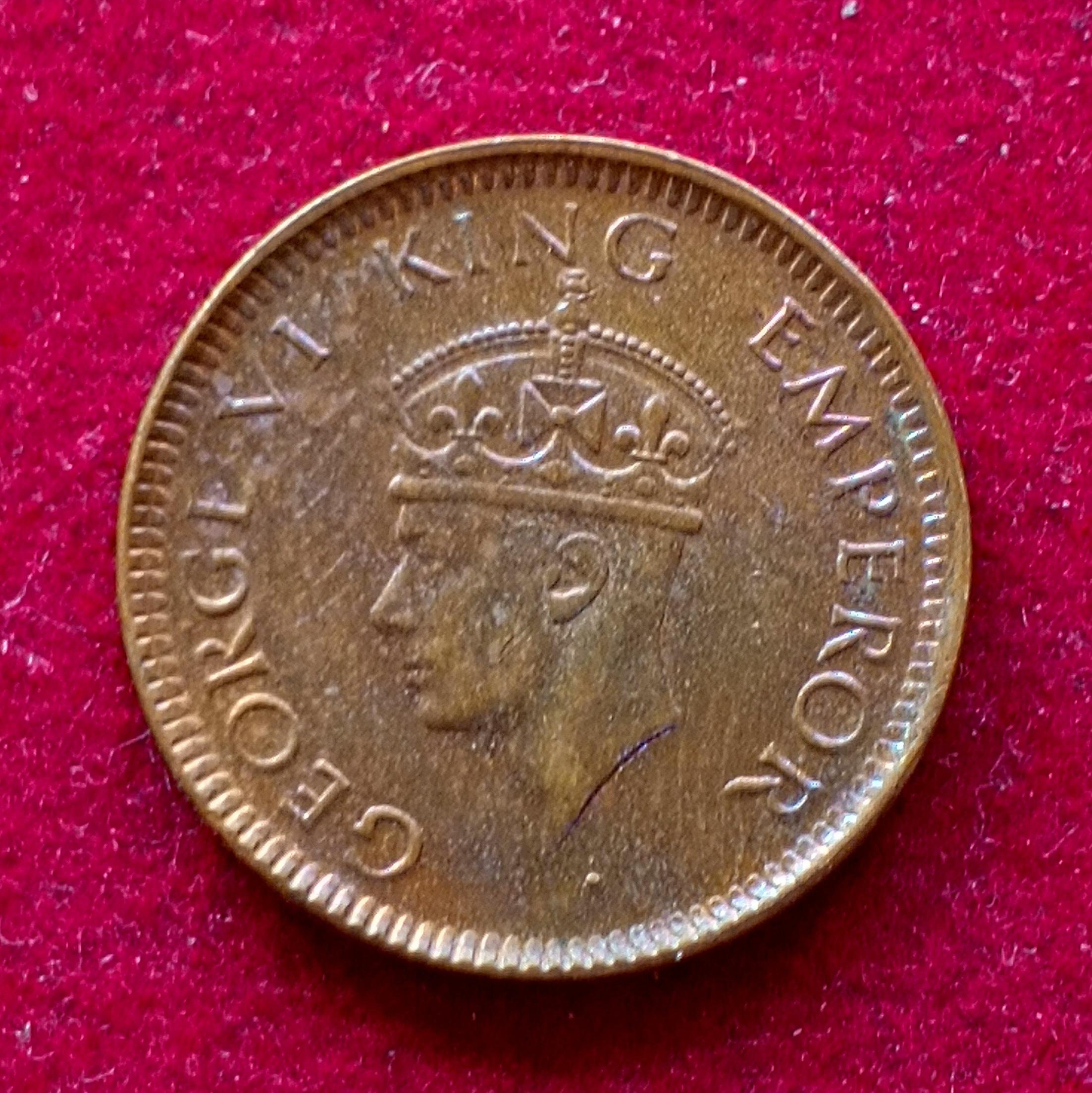 British India 1/12 Anna George V 1941 Coin
