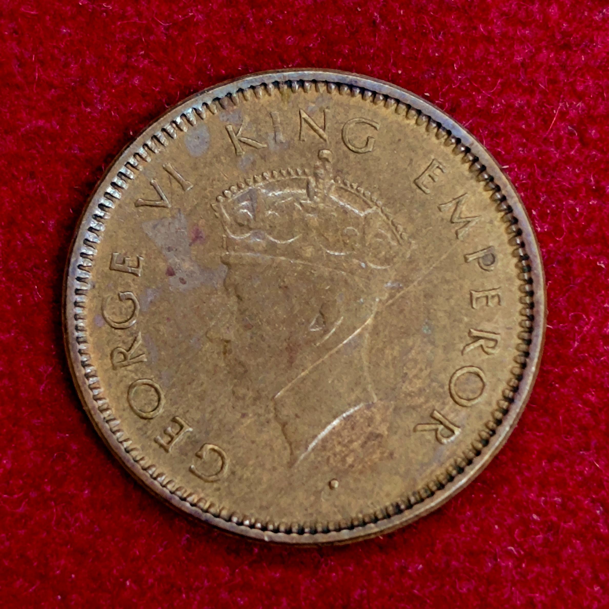British India 1/12 Anna - George VI 1939 Coin