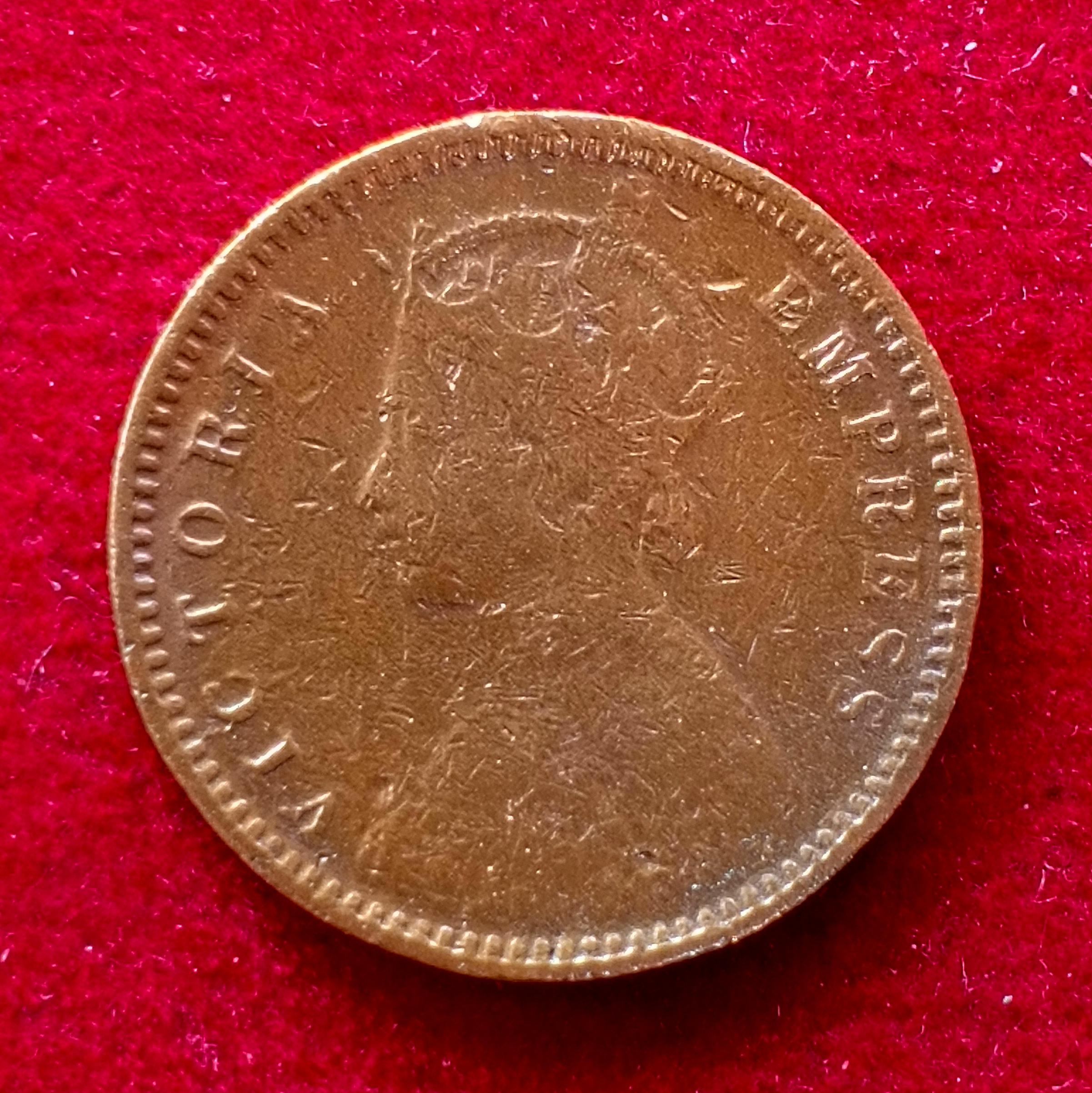 British India 1/12 Anna Victoria 1892 Coin