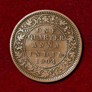 British India 1/4 Anna Edward VII 1904 Coin