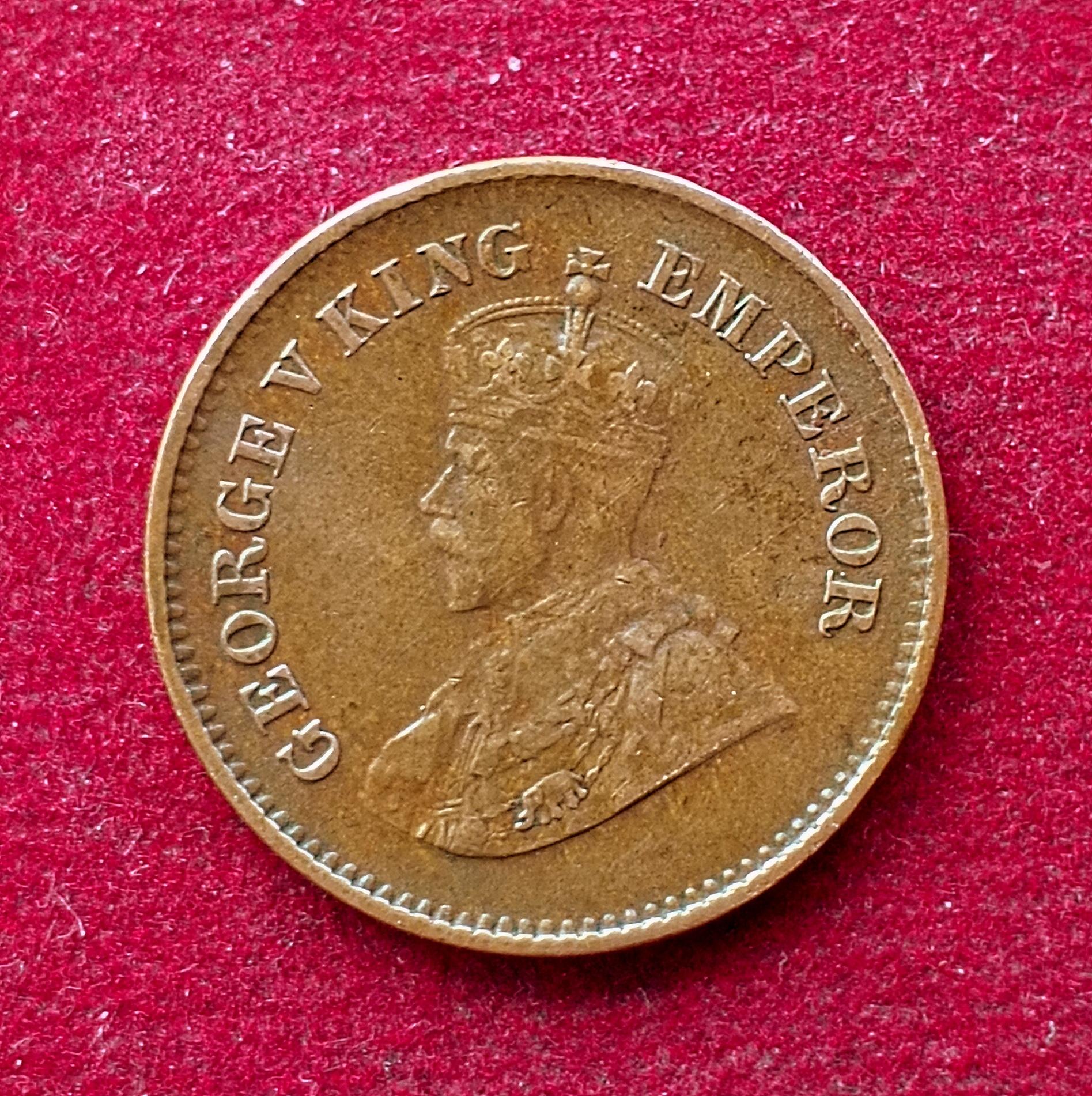 British India 1/2 Pice George V 1912 Coin