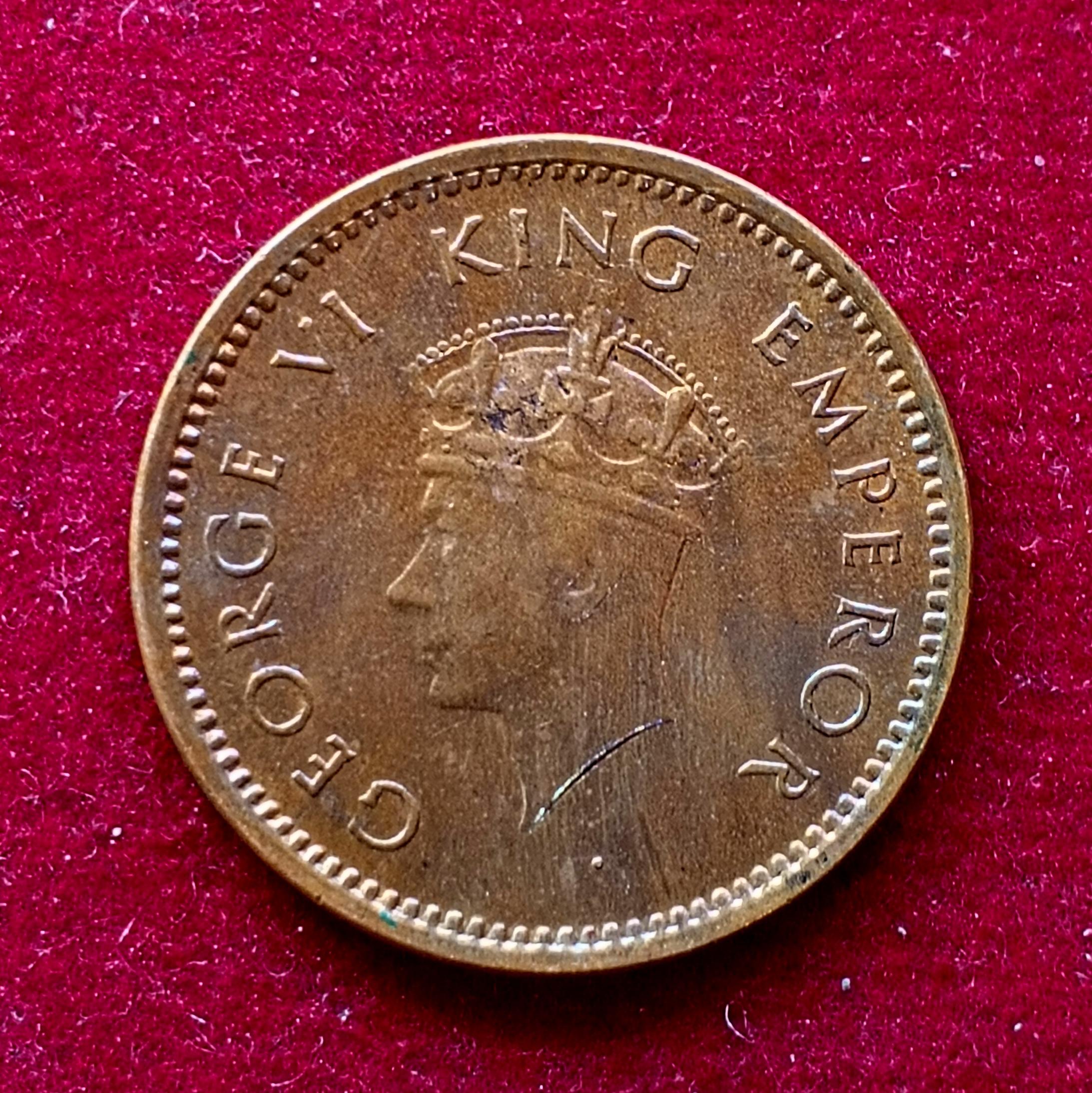 British India 1/2 Pice George VI 1939 Coin
