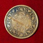 British India 1/4 Anna - George V 1911 Coin