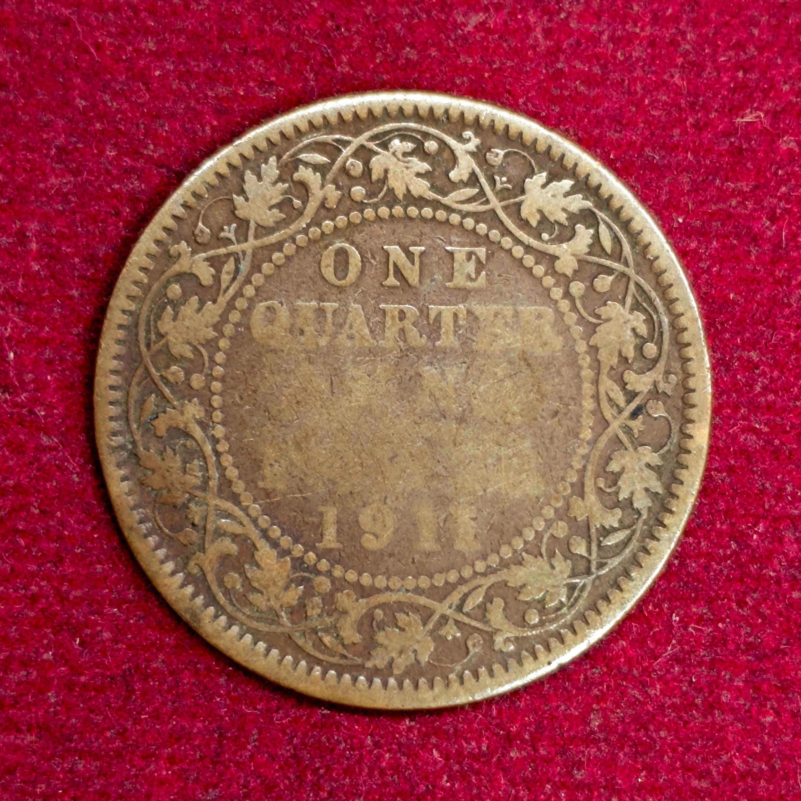 British India 1/4 Anna - George V 1911 Coin