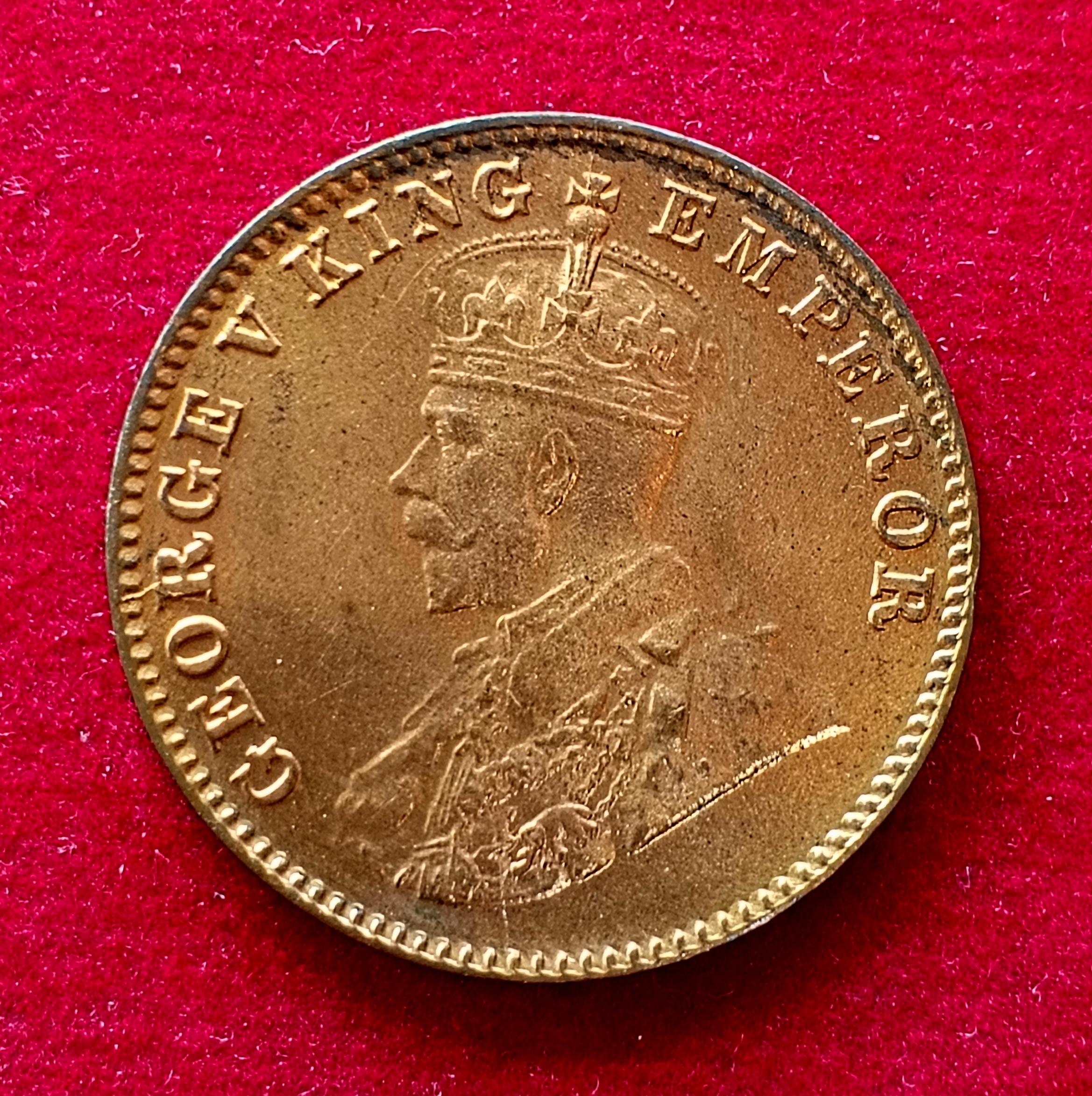 British India 1/4 Anna – George V 1928 UNC Coin