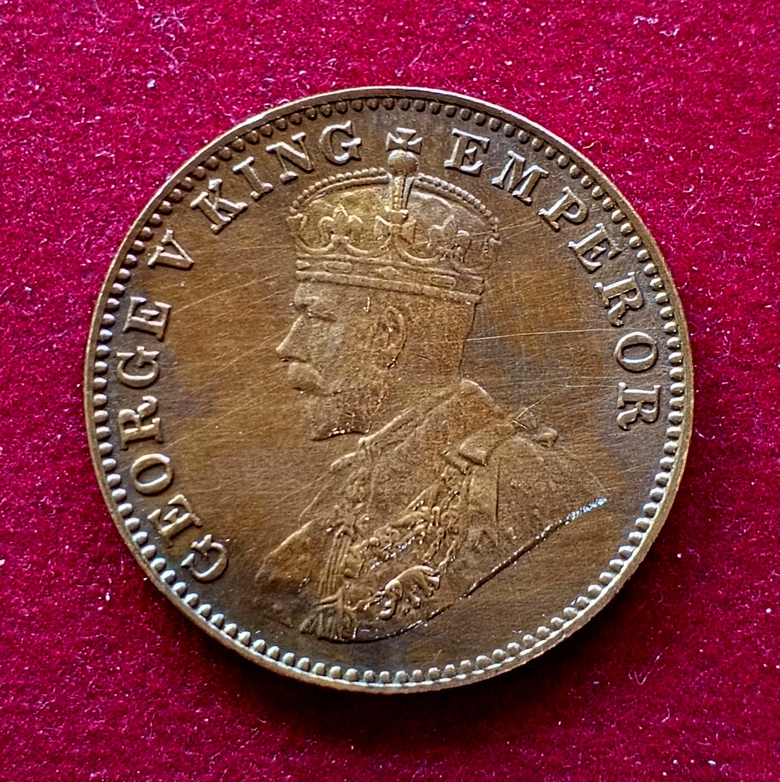 British India 1/4 Anna George V 1930 Coin