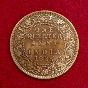 British India 1/4 Anna George V 1935 Coin