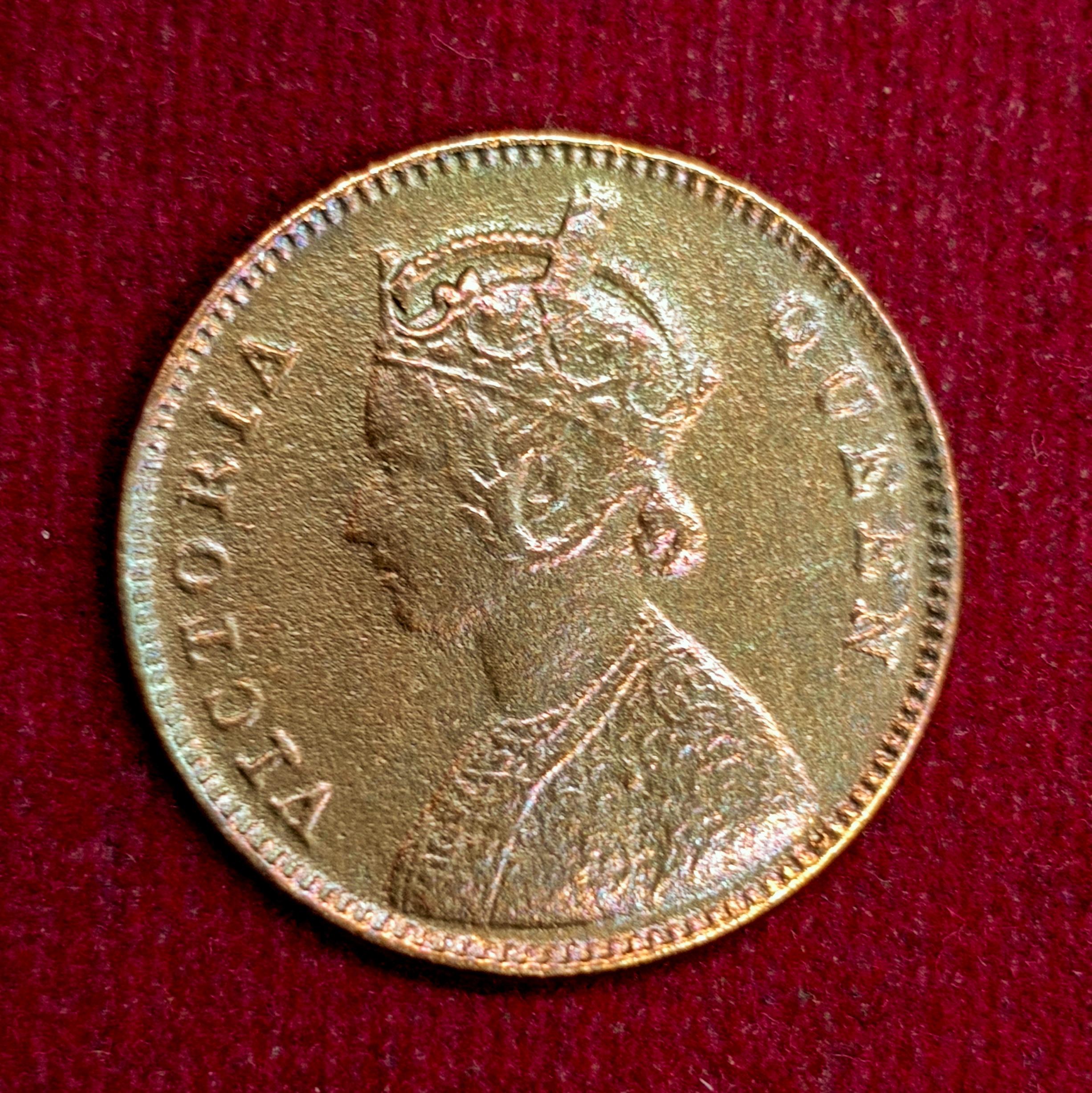 British India 1/4 Anna - VICTORIA EMPRESS 1862 Coin