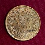 British India 1/4 Anna - VICTORIA EMPRESS 1890 Coin