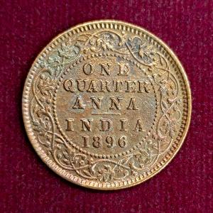 British India 1/4 Anna - VICTORIA EMPRESS 1896 Coin