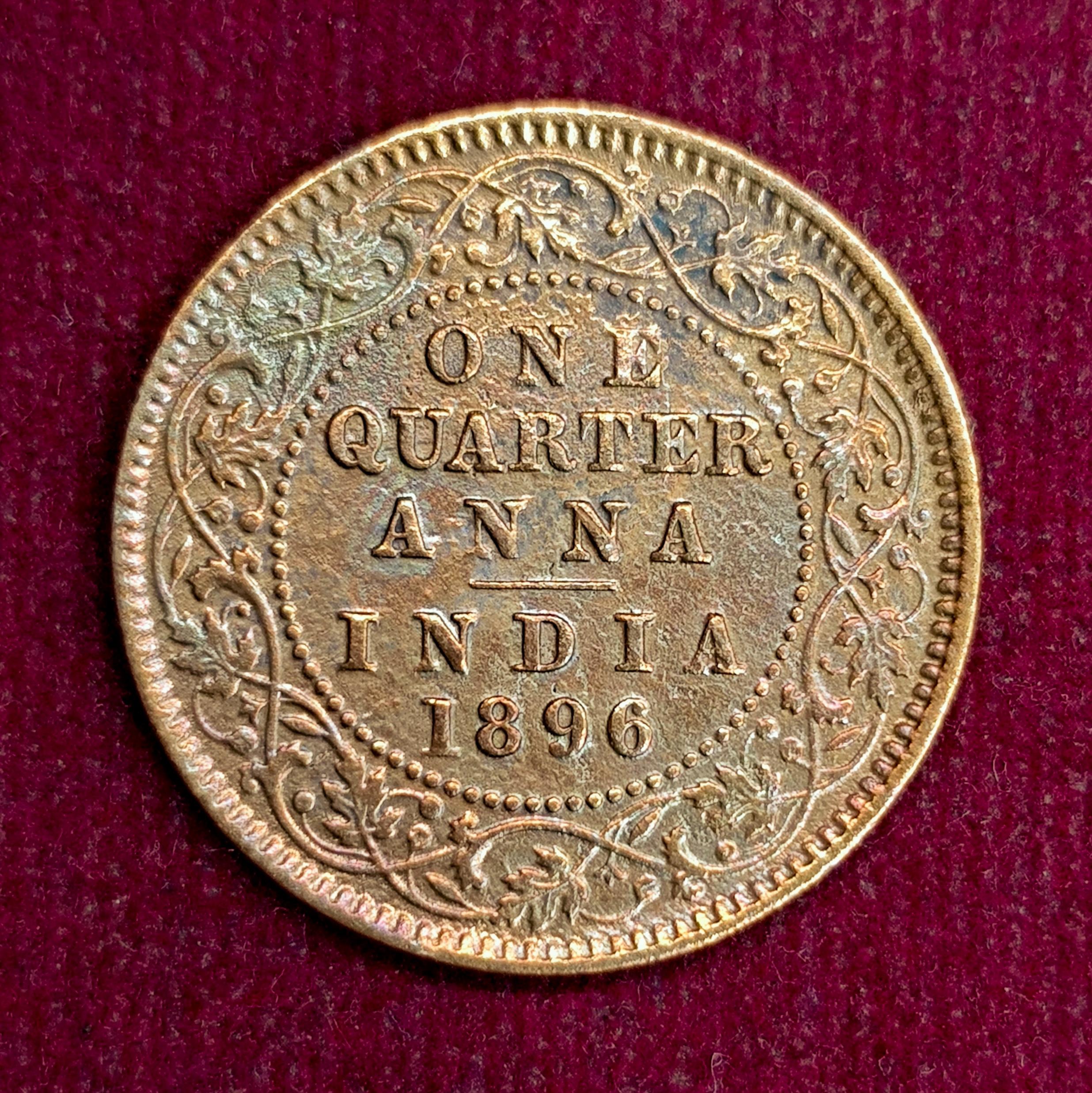 British India 1/4 Anna - VICTORIA EMPRESS 1896 Coin