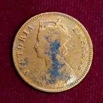 British India 1/4 Anna Victoria Queen 1894 Coin