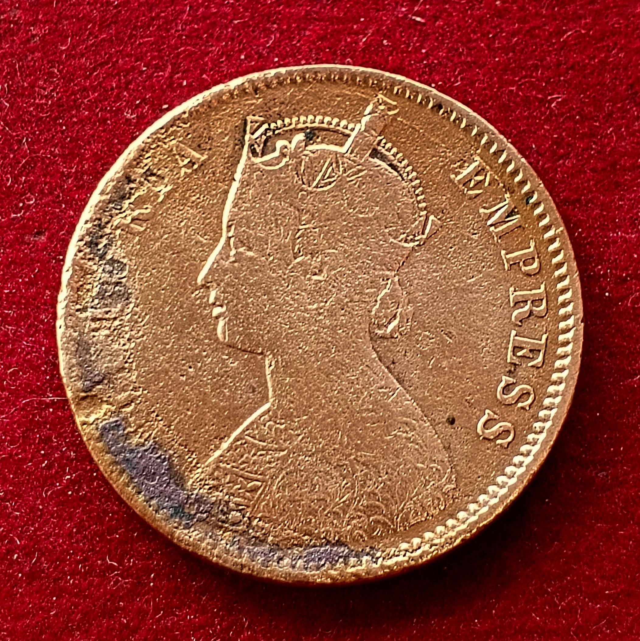 British India 1/4 Anna - Victoria "VICTORIA EMPRESS" 1882 Coin