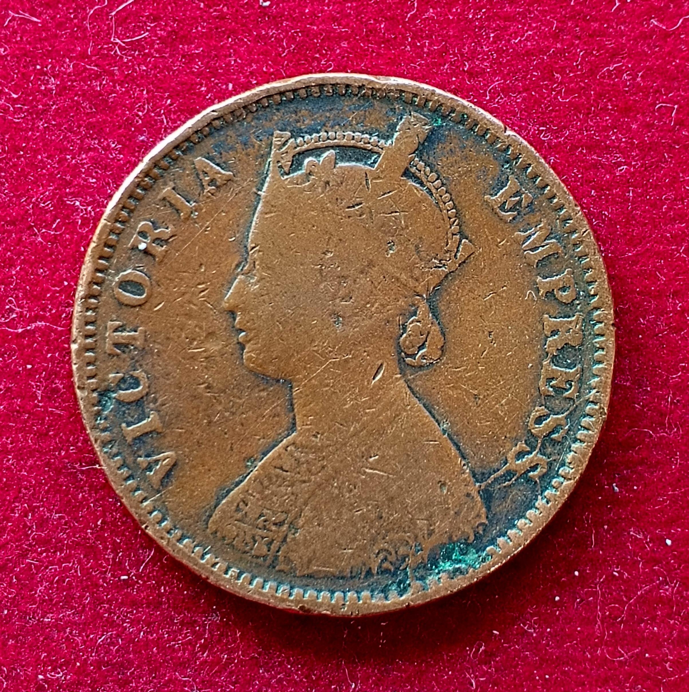 British India 1/4 Anna - Victoria "VICTORIA EMPRESS" 1888 Coin