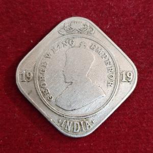 British India 2 Annas George V 1919 Coin