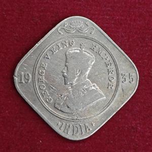 British India 2 Annas - George V 1935 Coin