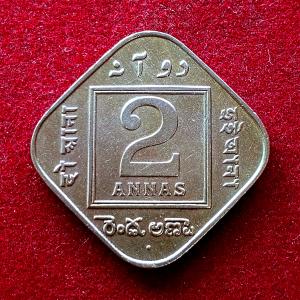 British India 2 Annas - George V 1936 Coin