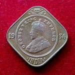 British India 2 Annas - George V 1936 Coin
