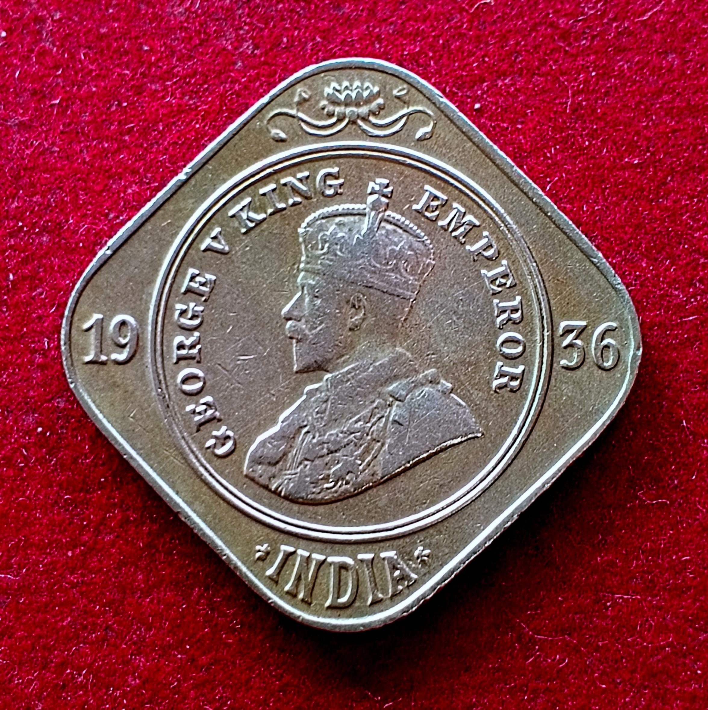 British India 2 Annas - George V 1936 Coin