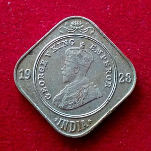 British India 2 Annas - George VI 1928 Coin