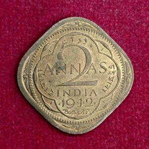 British India 2 Annas - George VI 1942 Coin