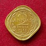 British India 2 Annas - George VI 1944 Coin