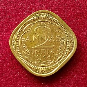 British India 2 Annas - George VI 1944 Coin
