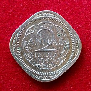 British India 2 Annas - George VI 1946 Coin