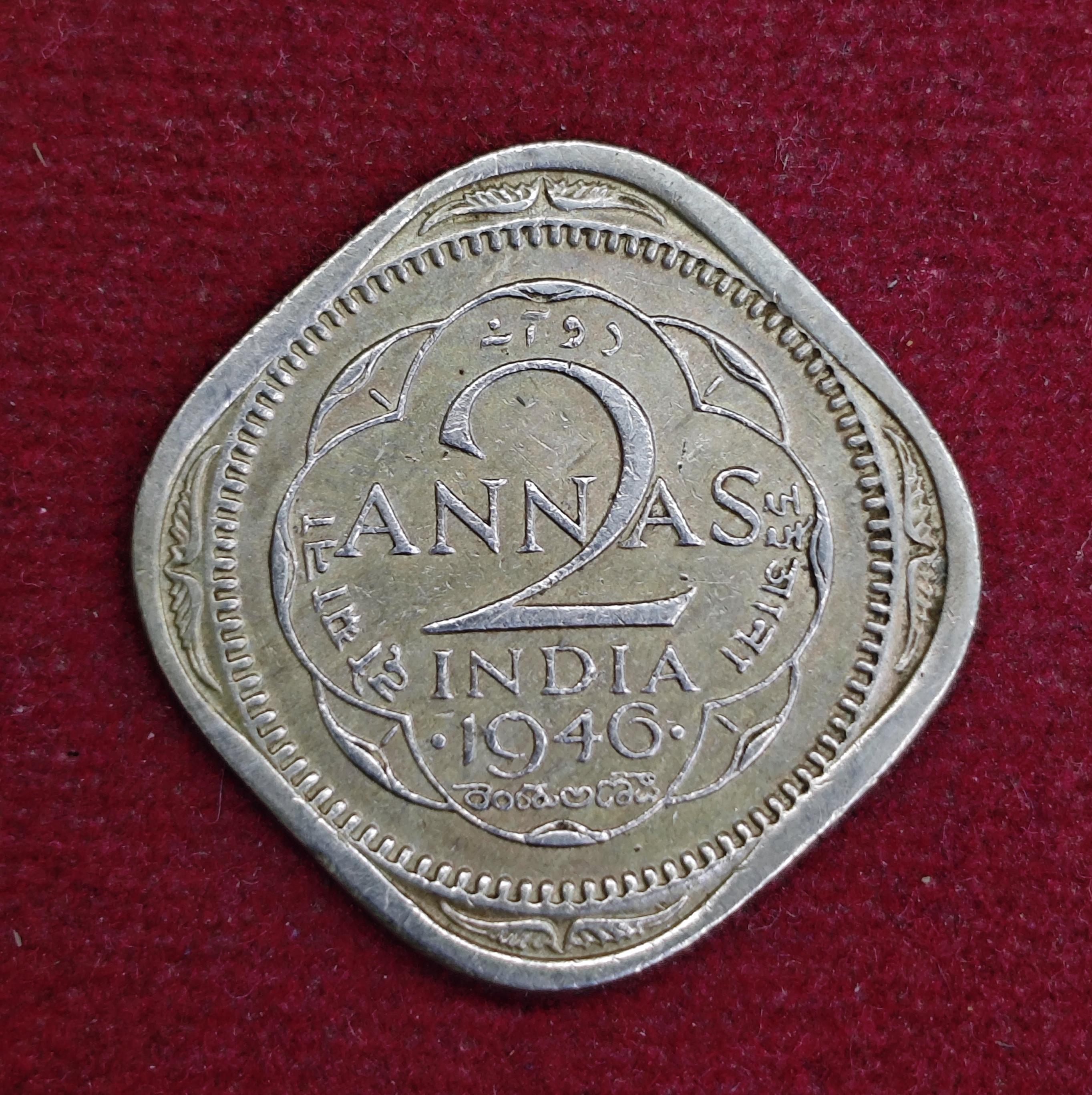 British India 2 Annas - George VI 1946 Coin