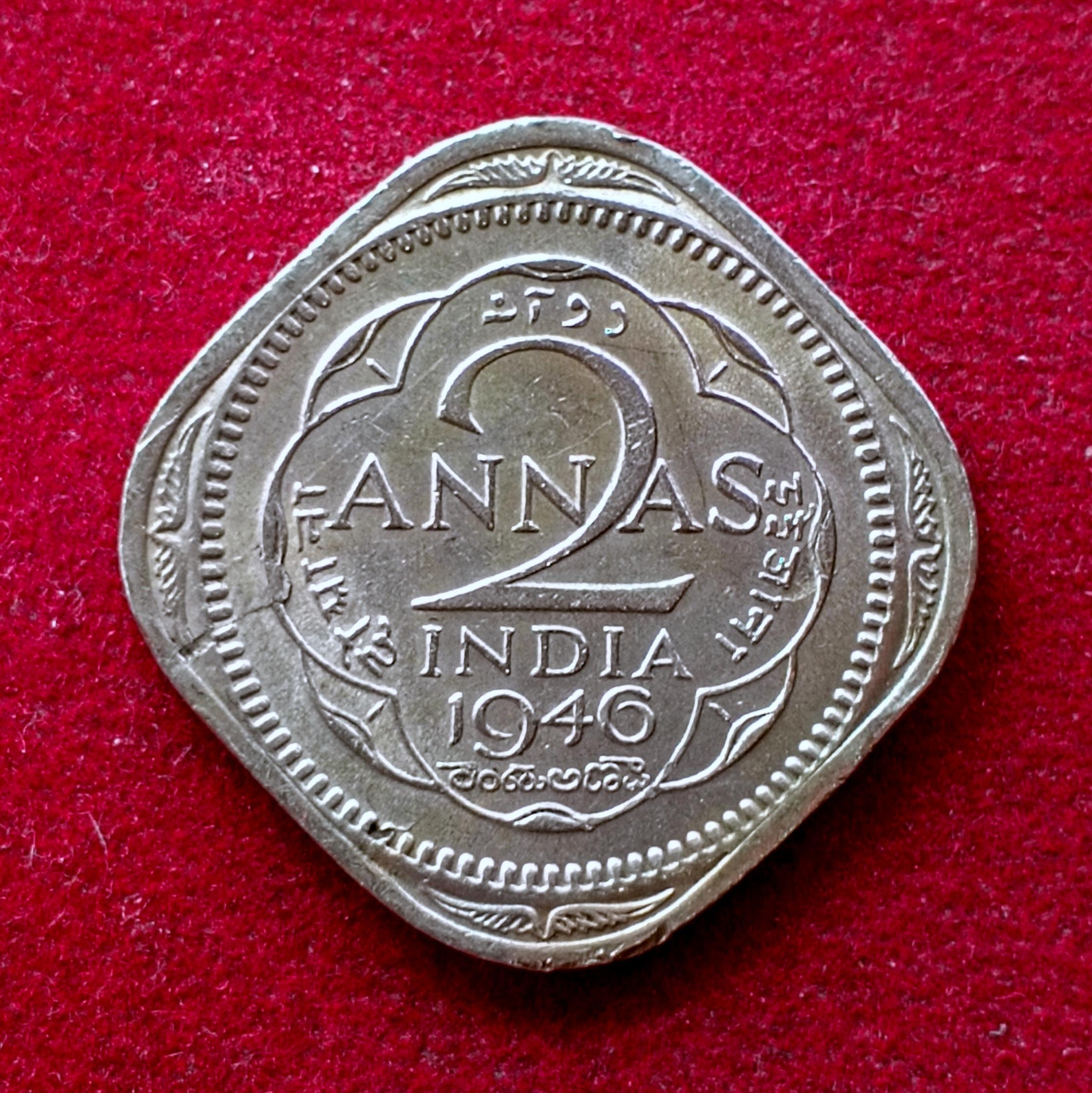 British India 2 Annas - George VI 1946 Coin