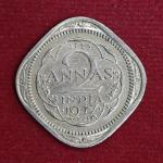 British India 2 Annas - George VI 1947 Coin