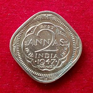 British India 2 Annas - George VI 1947 Coin