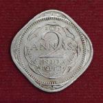 British India 2 Annas - George VI 1947 Coin